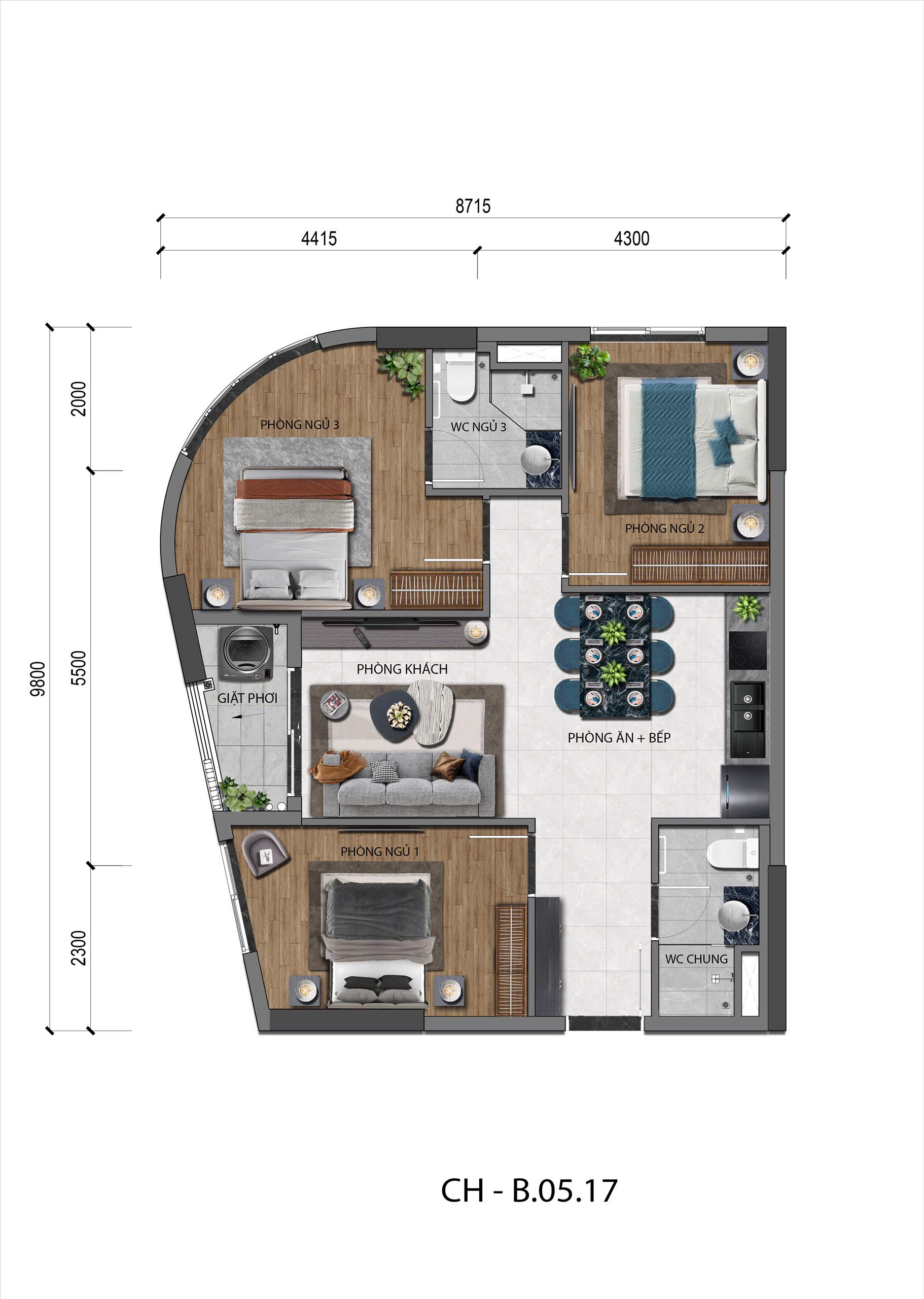 căn Hộ 3PN AK Tower