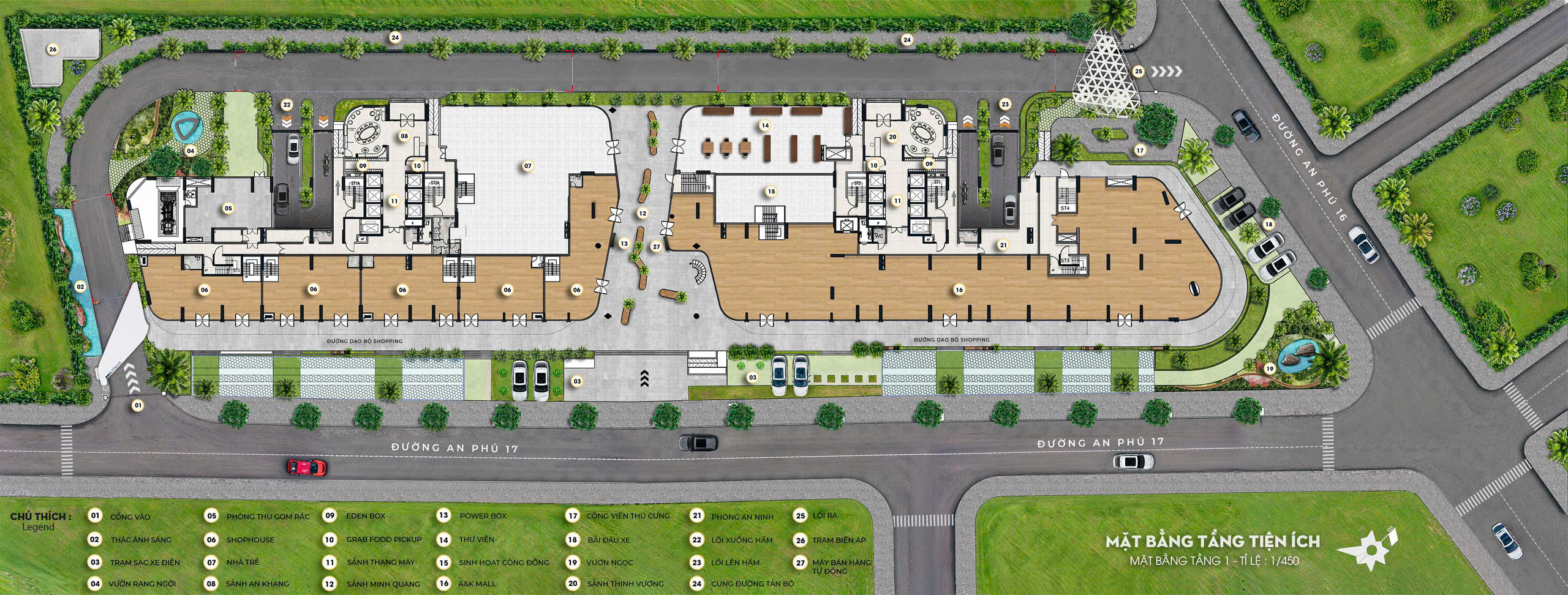 Mặt bằng tiện ích A&K TOWER